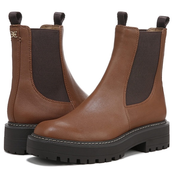 NEW IN BOX Sam Edelman Laguna Chelsea Boot Tawny Brown - Sizes 9 + 9.5 - Picture 4 of 8